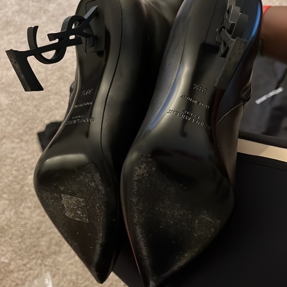 Saint Laurent Opyum YSL Logo pointed toe high heel booties - Picture 3 of 10